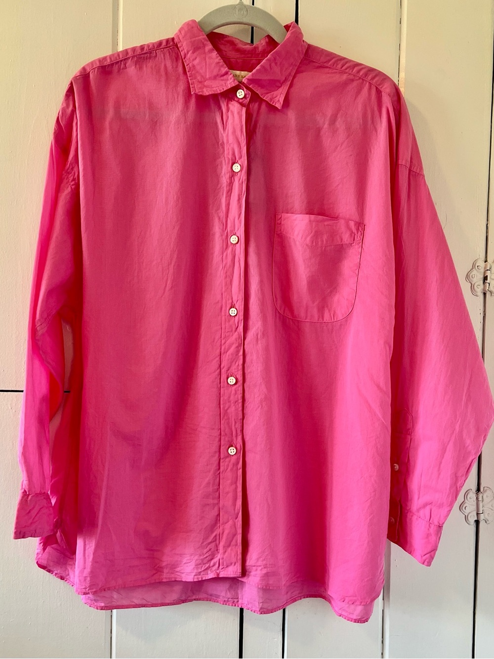 ANN MASHBURN Bright Pink Long-Sleeve Button-Down Shirt